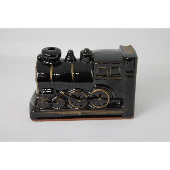 Vintage Red Clay Black Steam Engine Train One Bookend Made In Japan - Picture 5 of 8